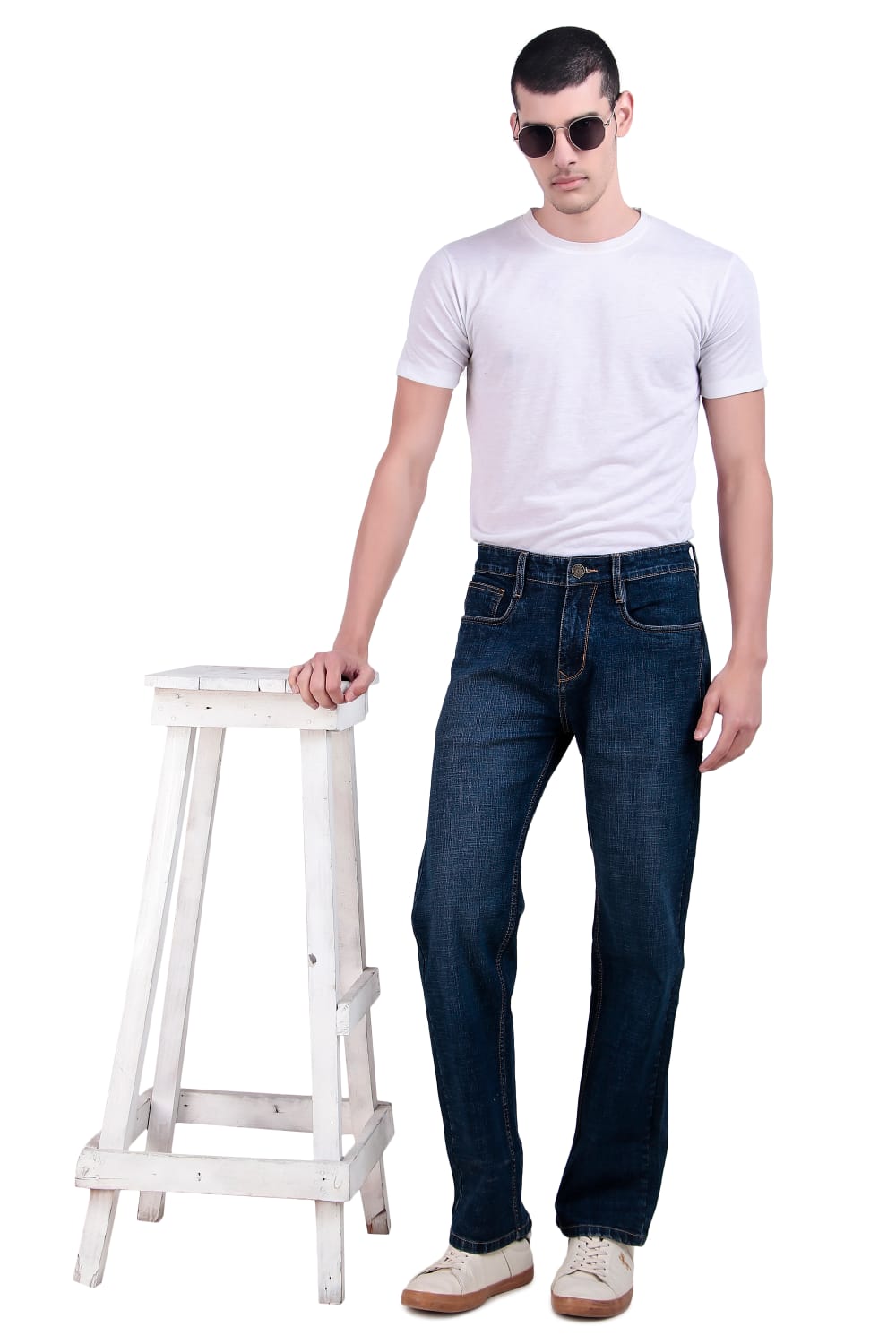 Mid Blue Straight Fit Denim Jeans / Article no.- JB30 – Jayna Brothers