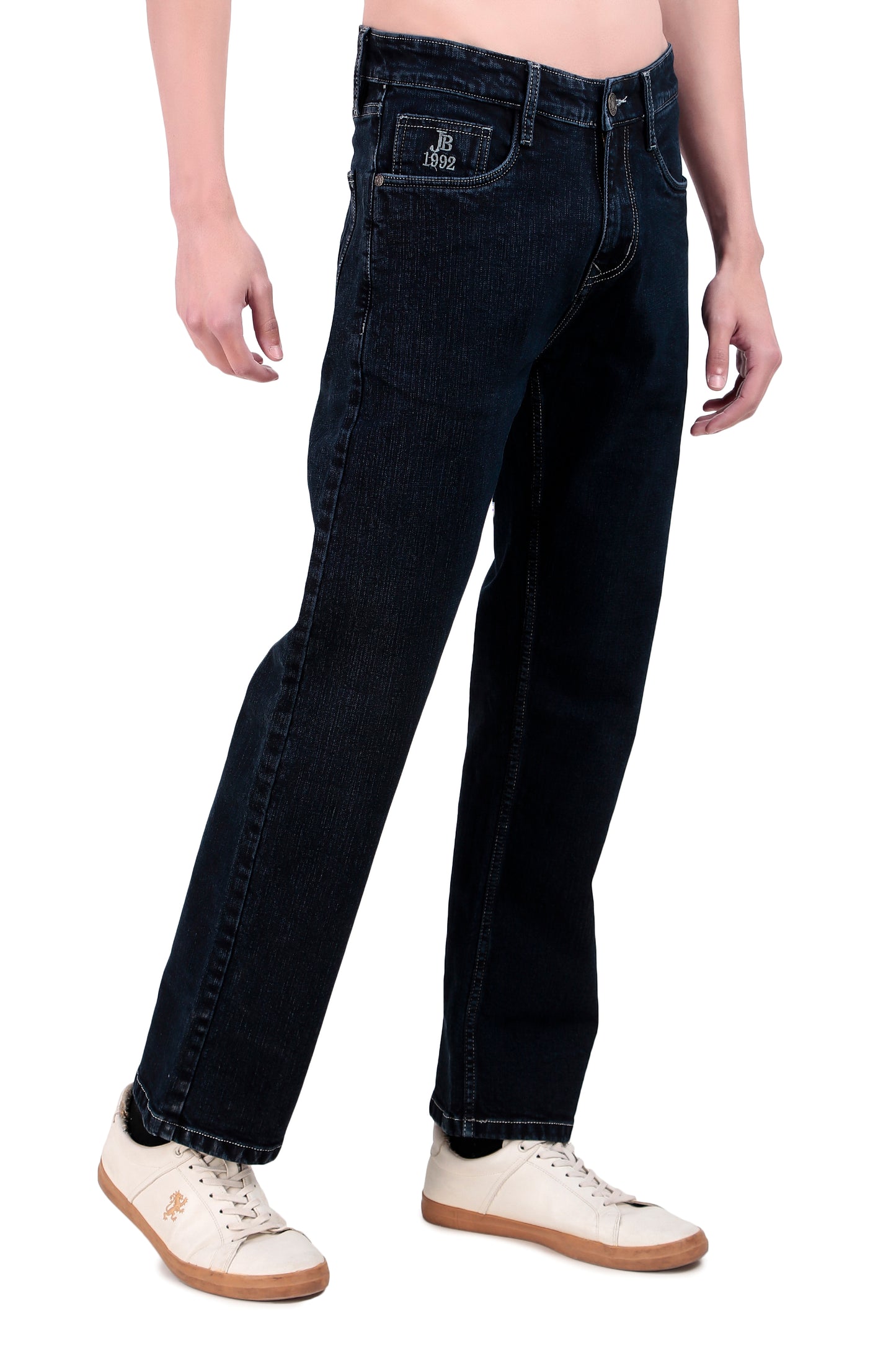 Black Blue Tinted Straight Fit Denim Jeans / Article no.- JB29