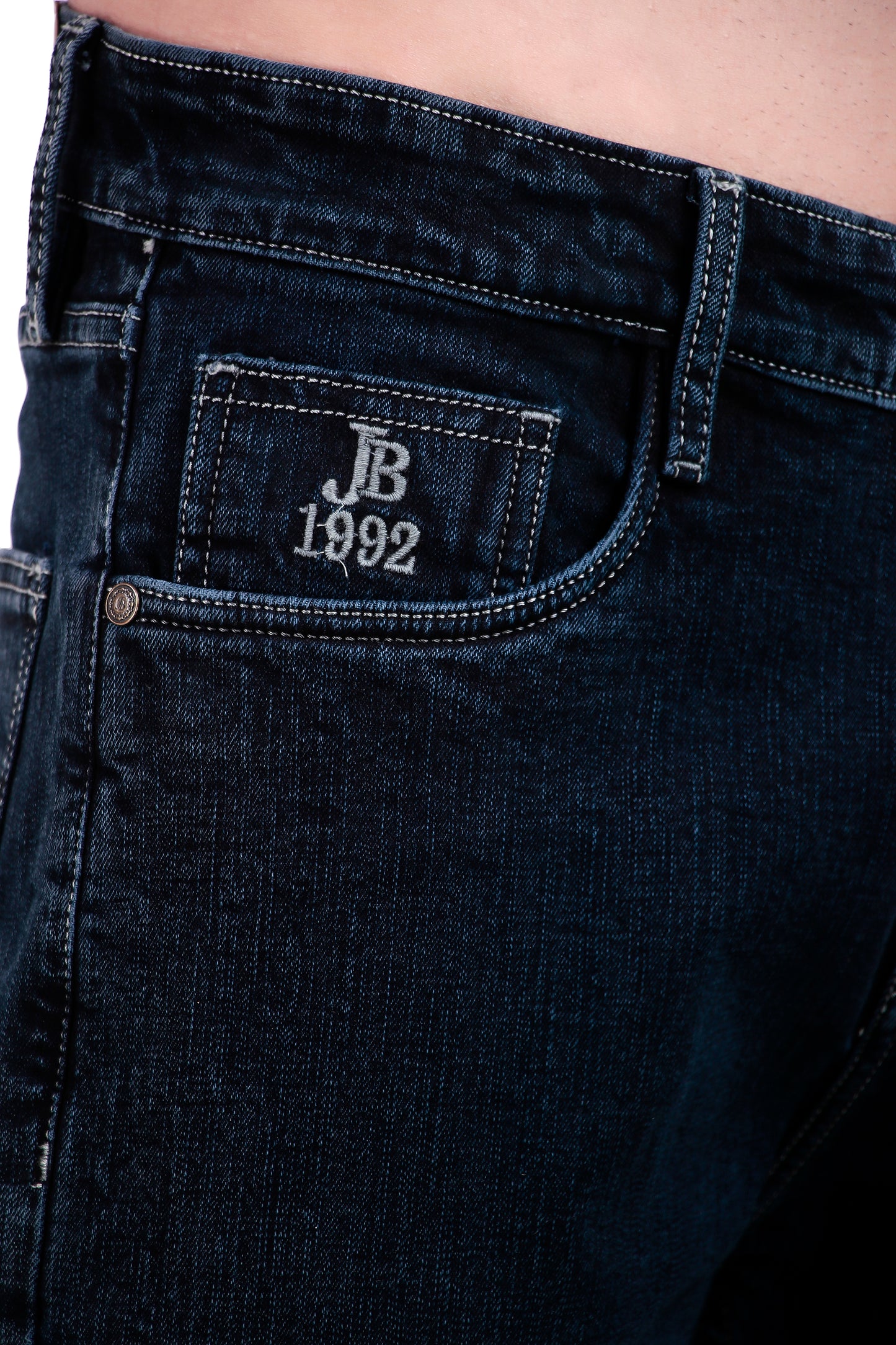 Black Blue Tinted Straight Fit Denim Jeans / Article no.- JB29