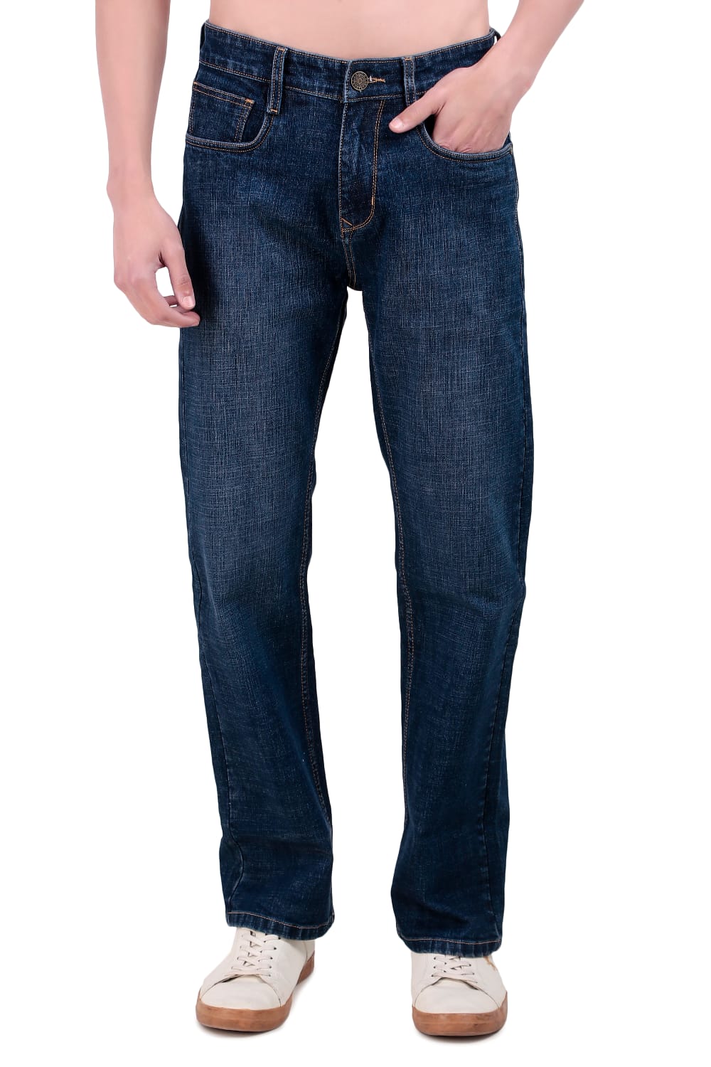 Mid Blue Straight Fit Denim Jeans / Article no.- JB30