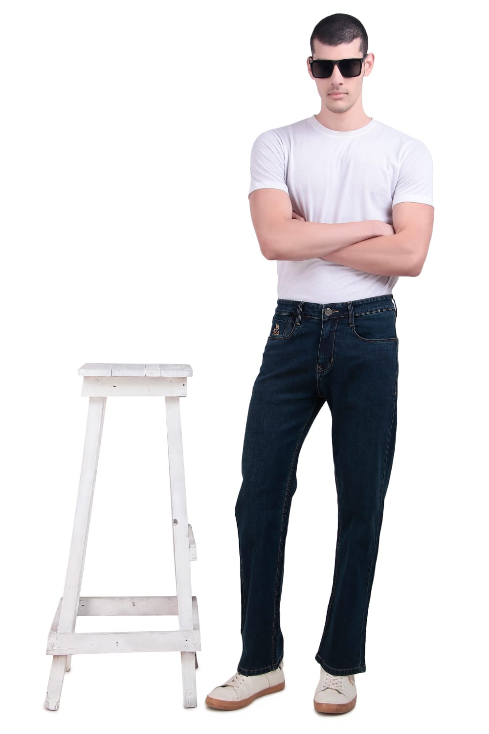 Blue Tinted Straight Fit Denim Jeans / Article no.- JB27
